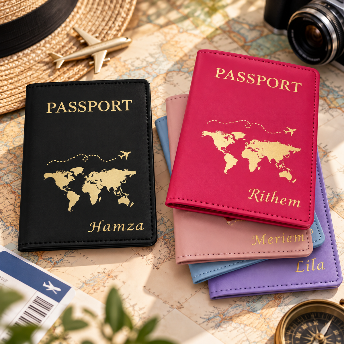 Personalized Engraved Couple Passport Cover