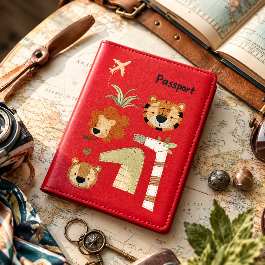 Passport holder interior and storage compartments